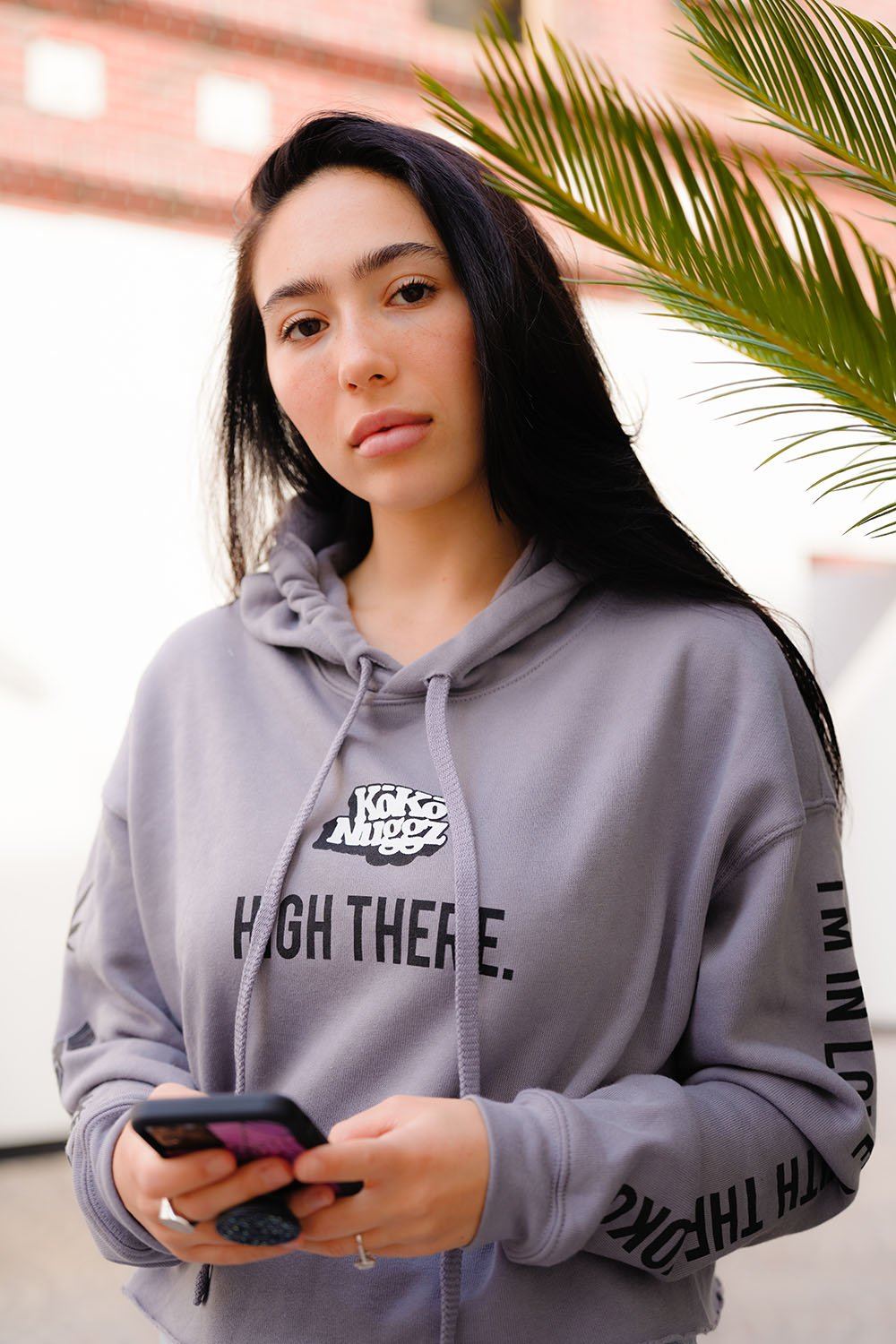 [Wholesale] High There Crop Hoodie Apparel Cali Sweets, LLC 
